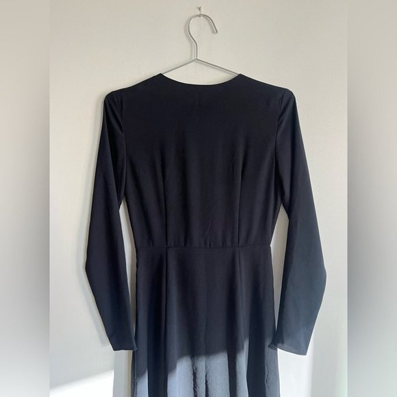 Aritzia Wilfred Aubagne Black Midi Dress Adjustable  Wrap - Picture 9 of 12